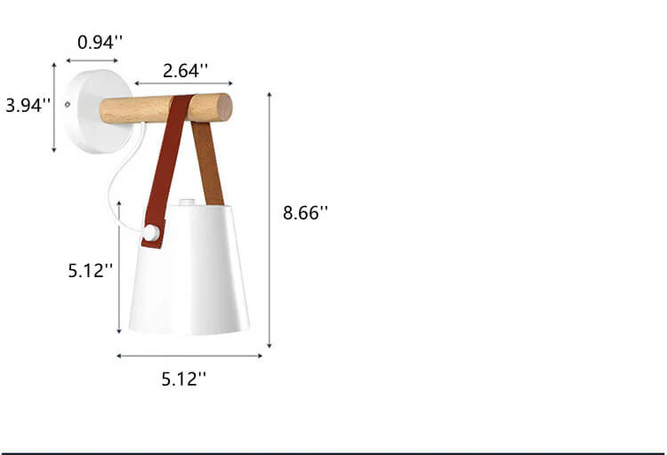 WoodGlow - Wandlamp met ijzeren lampenkap en houten arm - Afbeelding 5
