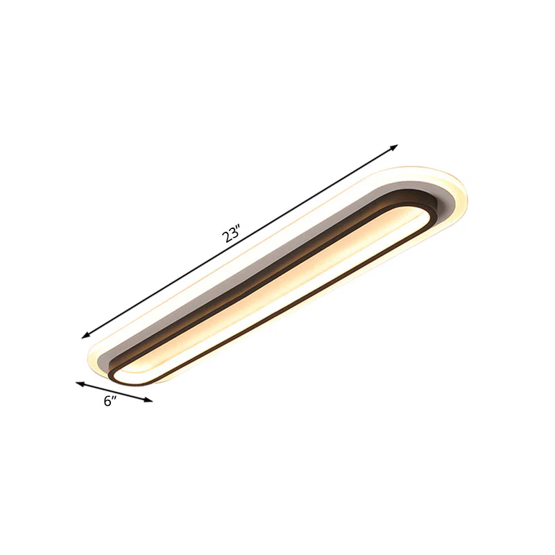 Ovale LED Plafondlamp Zwart/Wit met Acryl Diffuser - Afbeelding 2