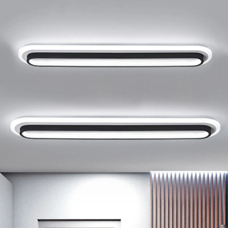 Ovale LED Plafondlamp Zwart/Wit met Acryl Diffuser - Afbeelding 9