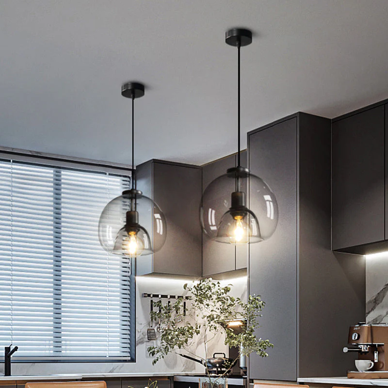 Orion Minimalistische Zwarte Handgeblazen Hanglamp - Afbeelding 4