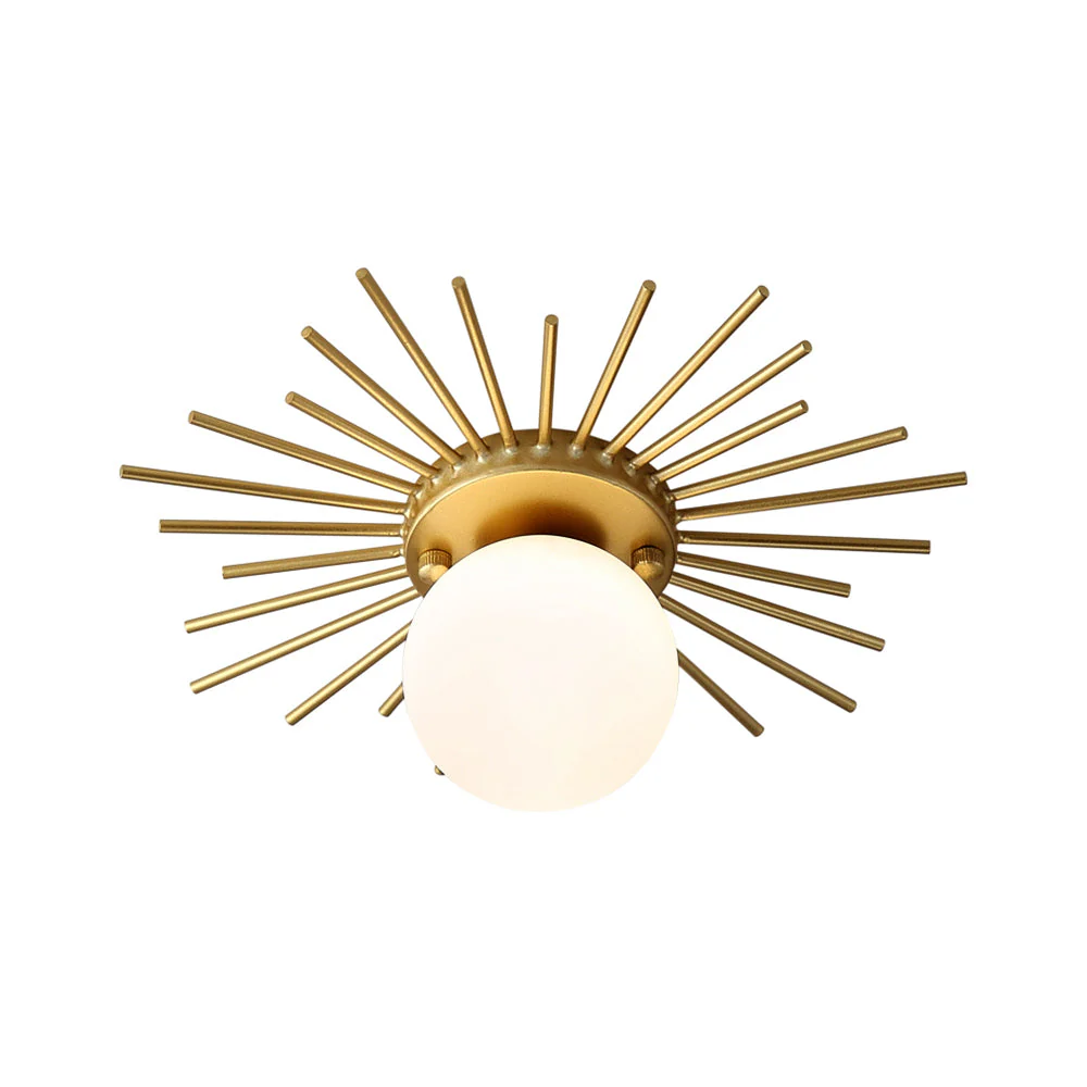 Gouden Sferische Plafondlamp met Frosted Glas - Afbeelding 4