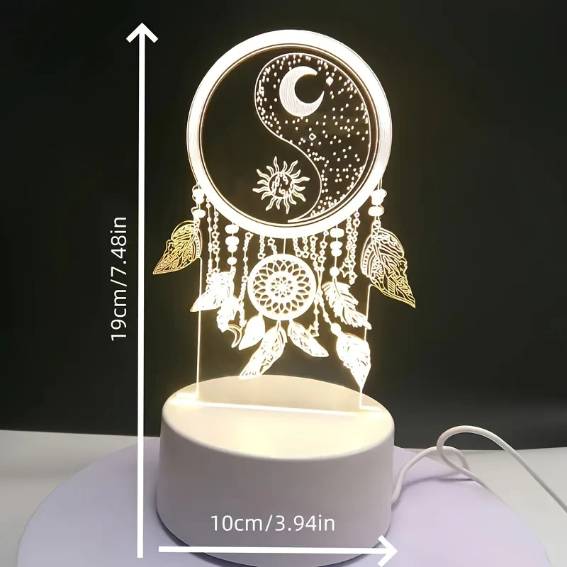 DreamCatcherGlow - 3D LED Nachtlampje met USB Voeding - Afbeelding 5