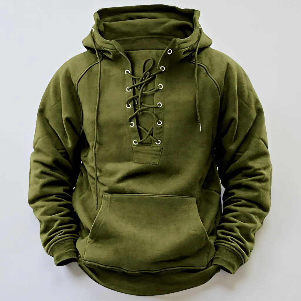 Hoodie Heren Viking Stijl Capuchon Veter Sluiting - Afbeelding 6