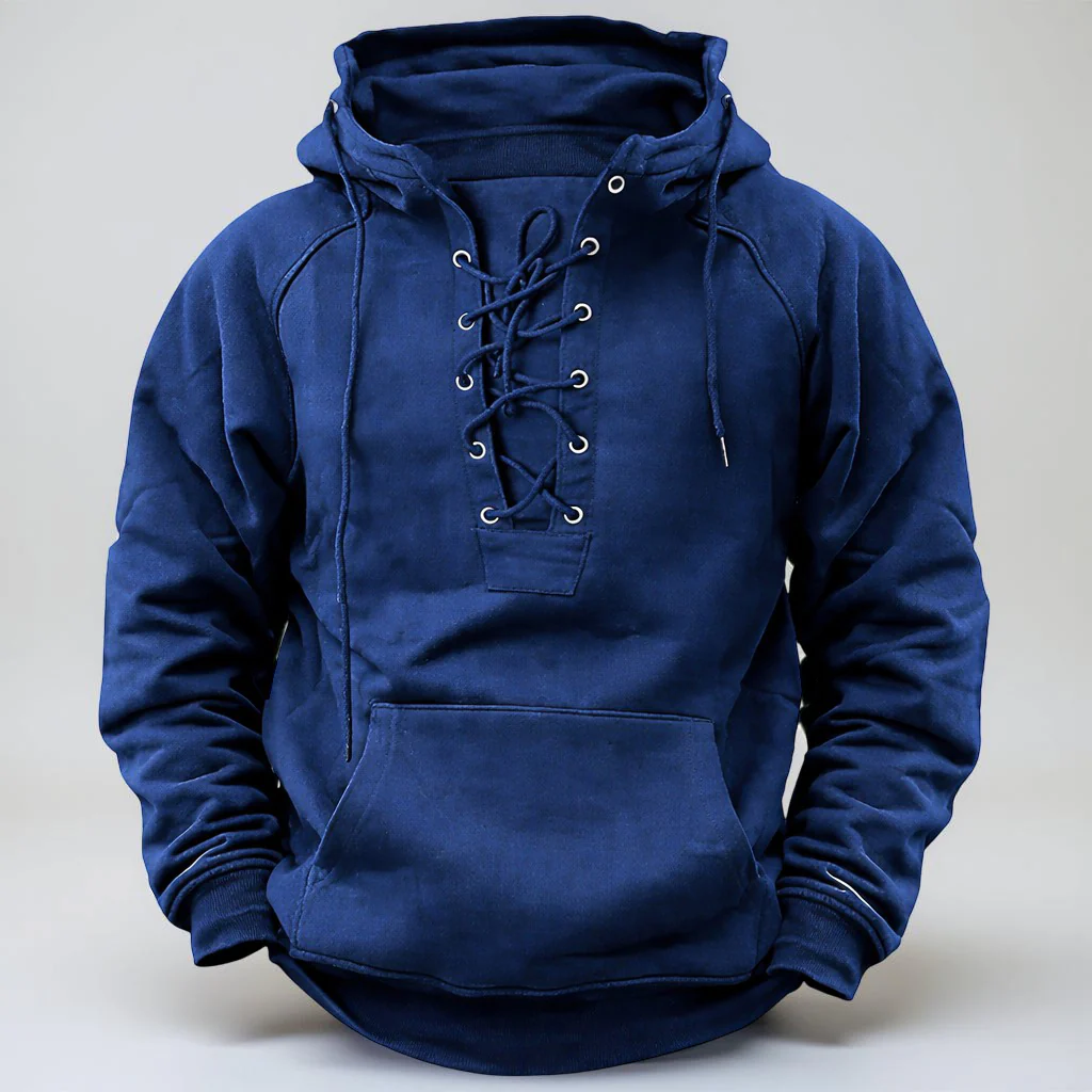 Hoodie Heren Viking Stijl Capuchon Veter Sluiting - Afbeelding 4