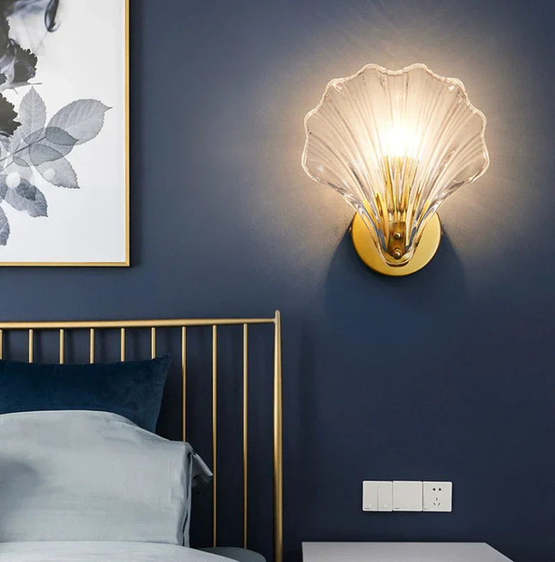 OceanWave - Schelpvormige Glas Wandlamp - Afbeelding 4